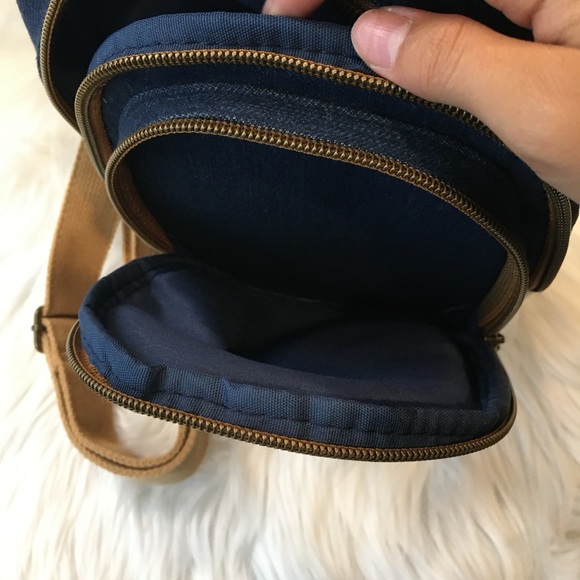 Denim & Vegan Leather Multi Pocket Side Bag - Picture 6 of 13